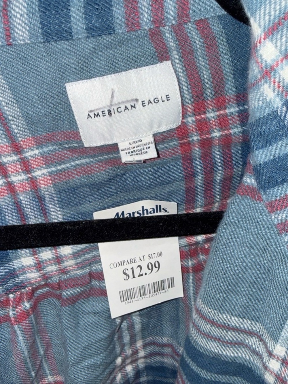 American Eagle Outfitters women Blue and Red Plaid Flannel Shirt